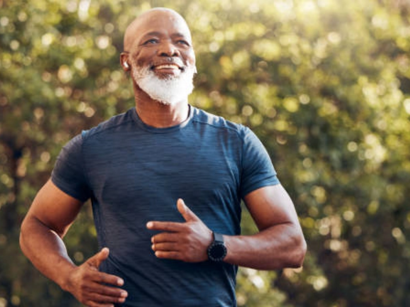 Healthy active man maintaining peak performance with AlphaSteel supplement